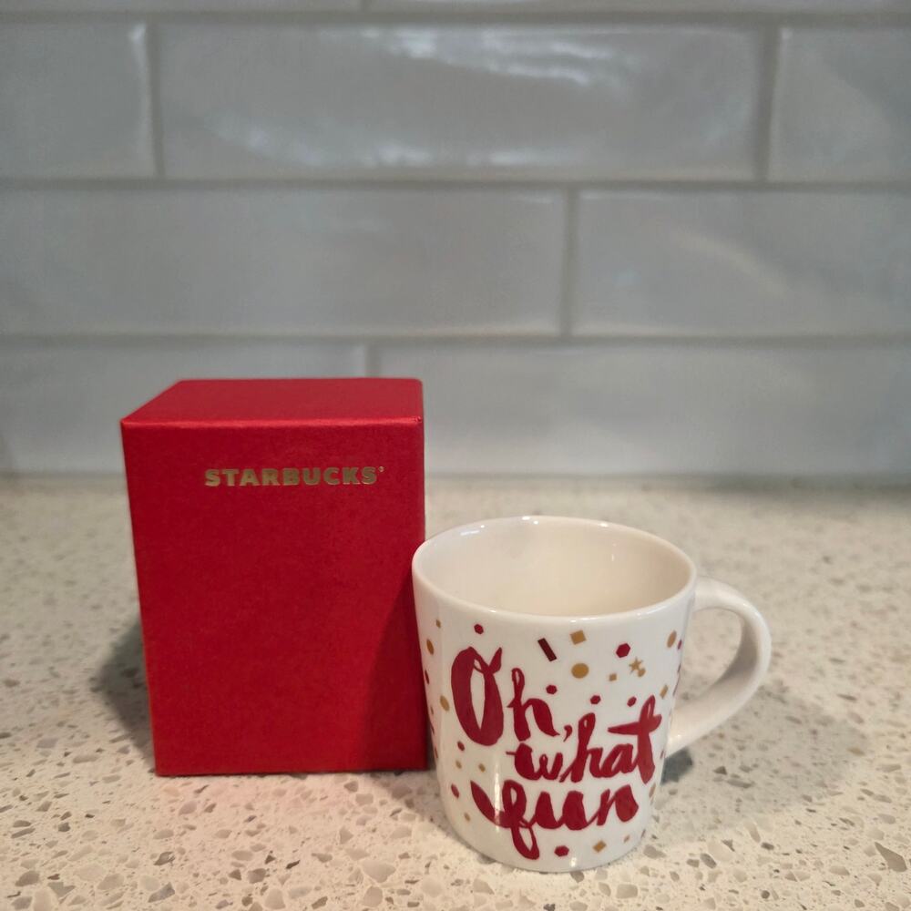Starbucks 2014 Oh What Fun Holiday 3 oz Espresso Mug New in box